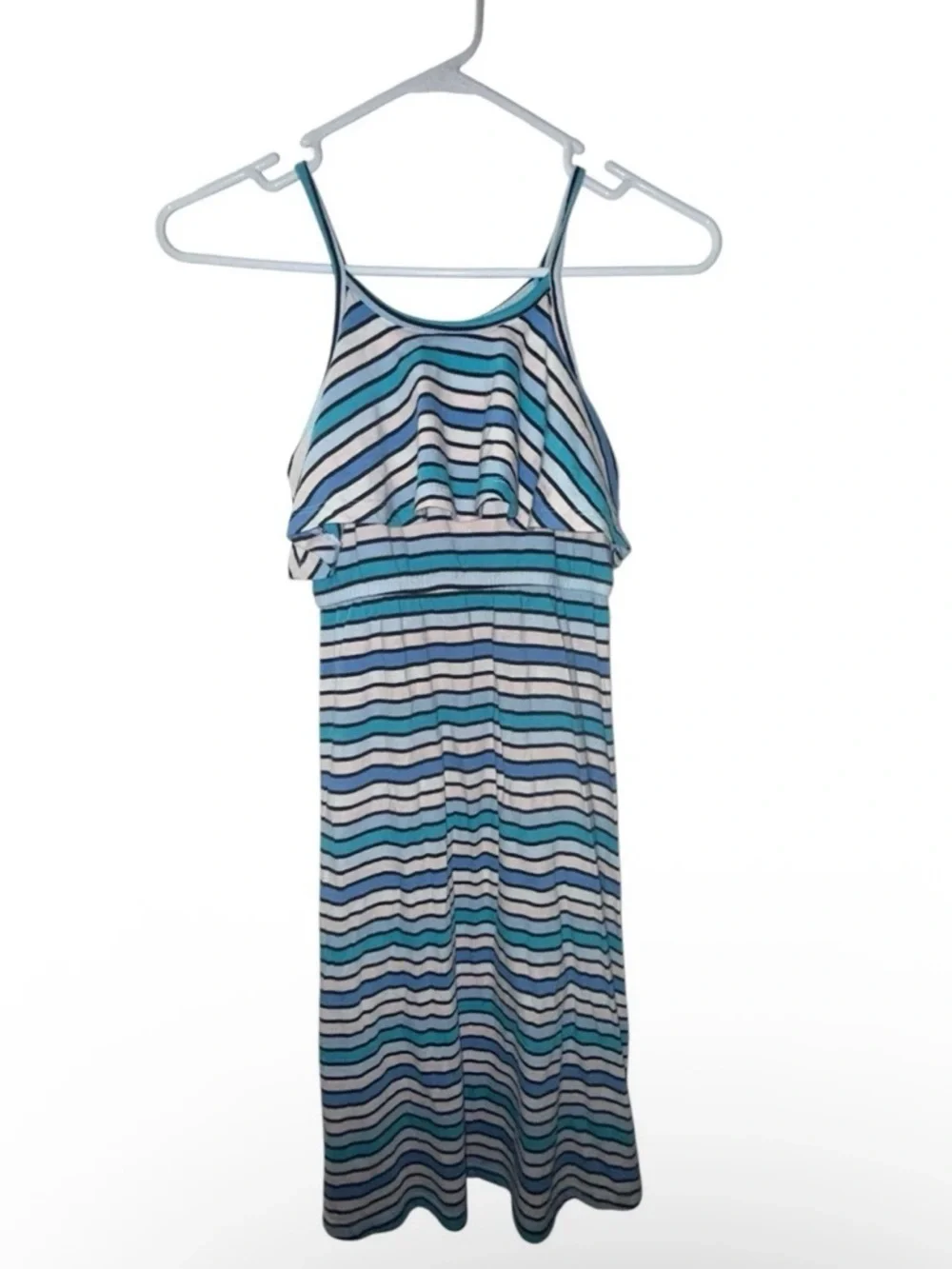 Old Navy Girls Sundress Size Medium 8 Stripes Summer Sundress Blue White